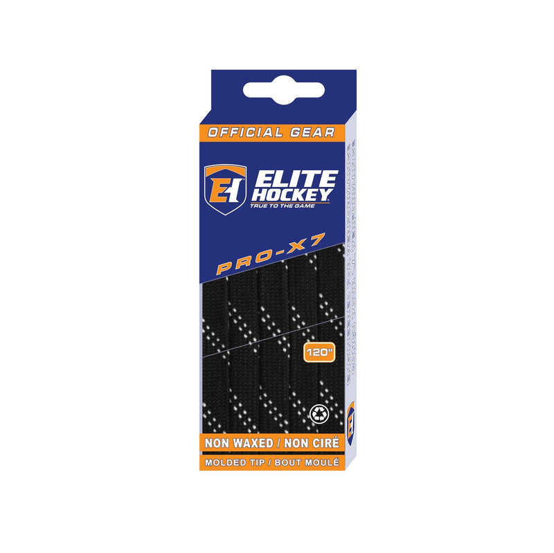 Hockey Pro-X7 Skate Laces, Non-Waxed, Black, Assorted Sizes S3845