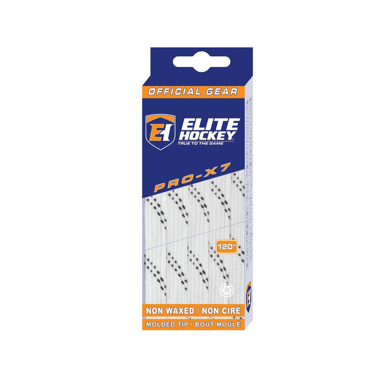 Hockey Pro-X7 Skate Laces, Non-Waxed, White, Assorted Sizes U7984