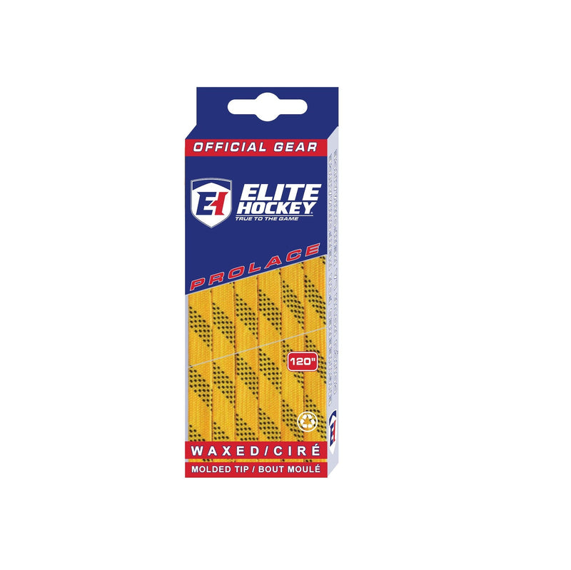 Hockey Prolace Skate Laces, Waxed, Yellow, Assorted Sizes N9725