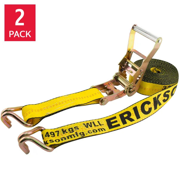 8.2 m (27 ft.) Ratchet Strap with Double J Hooks 2-pack F0632