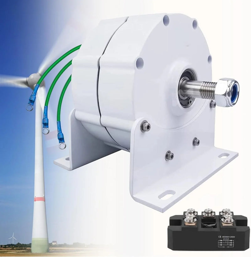 12000W Low RPM Permanent Magnet Generator 12V 24V 48V 120V 220V, Free Energy Gearless Permanent Magnet Generator Motor DIY for Wind Turbine Water Turbine,12V J8676