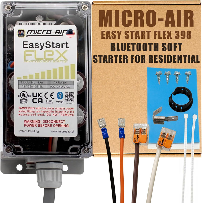 Wireless Soft Start Kit for Home Air Conditioner, RV & Commercial Use, Works with Generators, Reduces Power Surge, Efficient Start-Up - Up to 6 Tons w/Installation Kit U214