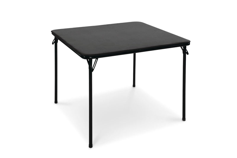 34-in x 34-in Portable Vinyl Top Metal Folding Card Game/Activity Table, Black C7360