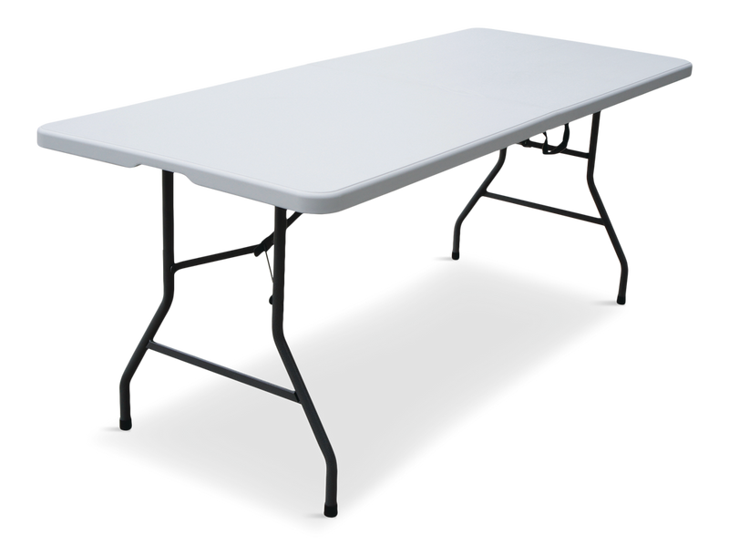 6-ft Portable Indoor/Outdoor Plastic & Metal Folding Table with Handle, White P1217