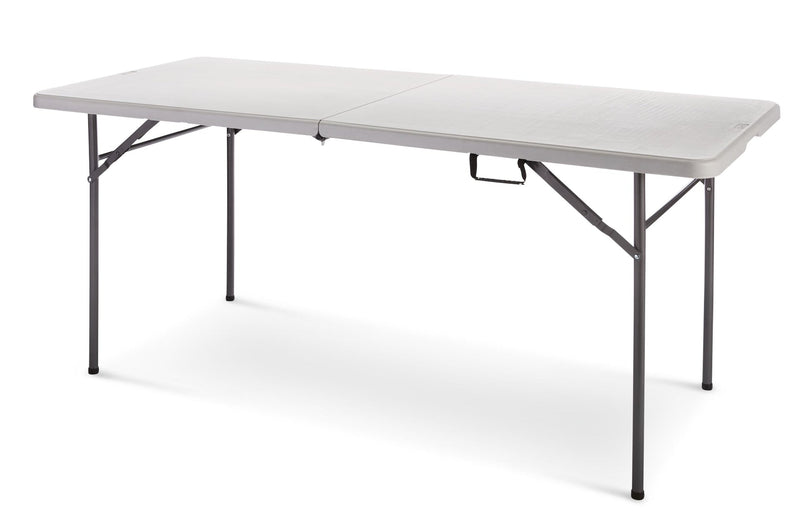 6-ft Portable Plastic & Metal Folding Table with Handle, Grey L1167