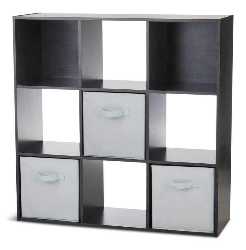 9-Cube Storage Organizer, Bookcase/Bookshelf, Black Oak Finish X4088