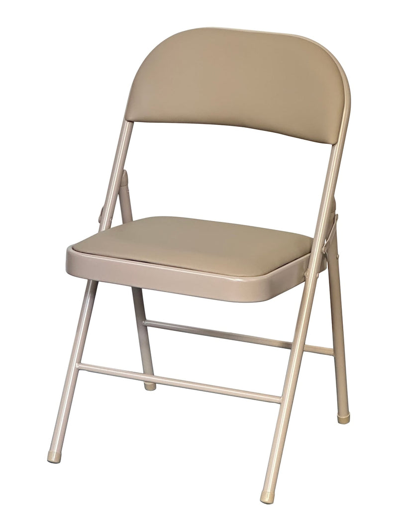 Beige Indoor Padded Vinyl Folding Chair C1059