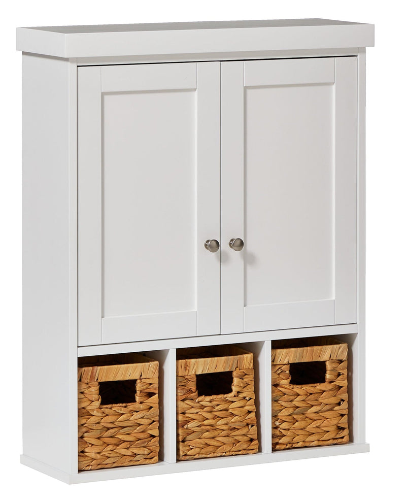 Wall Mount Cabinet With Baskets, White J858