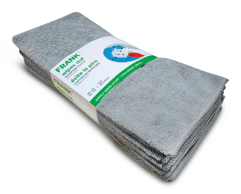 All-Purpose Machine Washable Microfibre Cloths, Grey, 10-pk D6946
