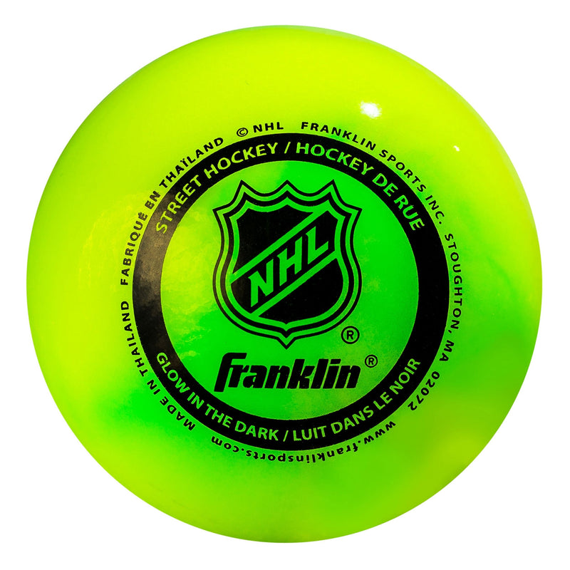 Franklin Glow in the Dark Hockey Ball, Minimal Bounce, PVC, Green E4853