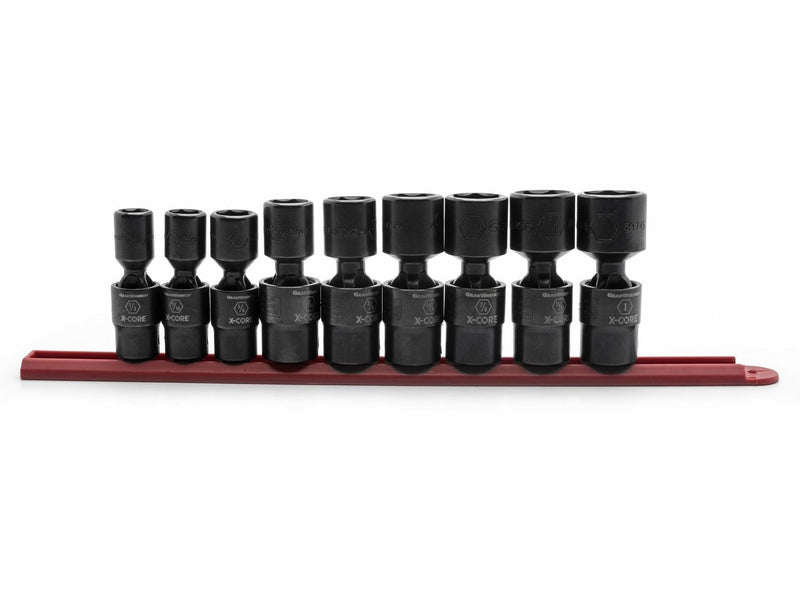6 Point Standard Drive X-Core Pinless Universal Impact Socket Set, SAE, 1/2-in, 9-pc S2805