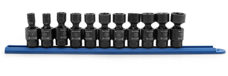 6-Point Standard Drive X-Core Pinless Universal Joint Impact Socket Set, Metric, 3/8-in, 11-pc O4918