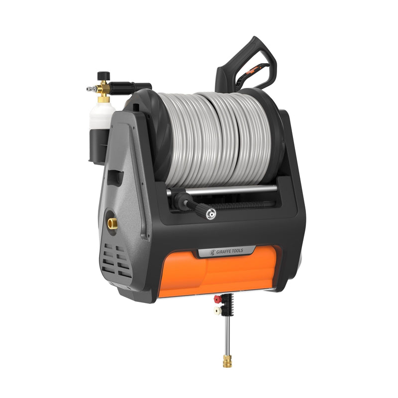 Grandfalls Pro Wall Mounted 2700 PSI 1.6 GPM Brushless Retractable Electric Pressure Washer with 100-ft Hard Hose G5112