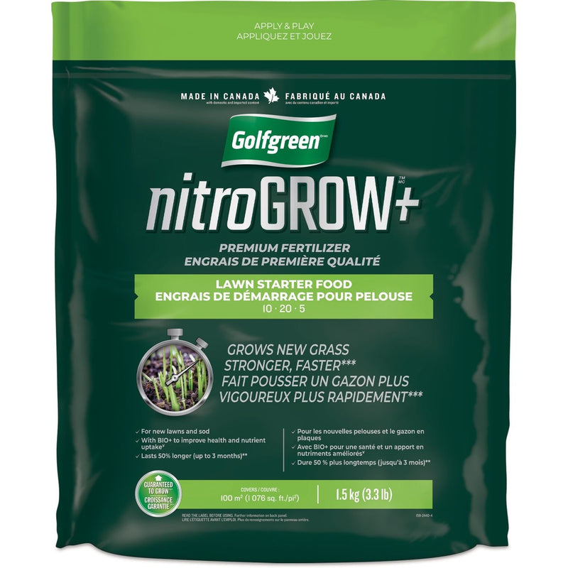 Nitrogrow+ Lawn Starter Premium Fertilizer,10-20-05, 1.5-kg X9767