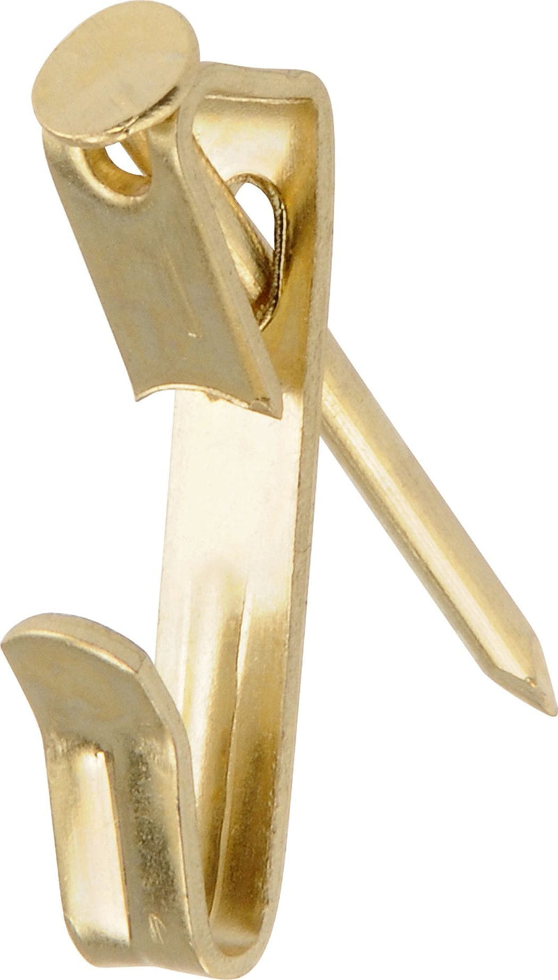 Conventional Picture Hanger, For DrywAll/ Plaster WAll, 30-lb Capacity, Brass Plated, 6-pk I6637
