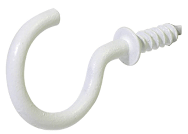 Steel Vinyl Mug Cup Hooks, Screw-In, White, 7/8-in, 40-pk S4451
