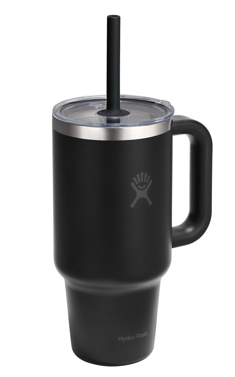 Stainless Steel Insulated Travel Tumbler Cup with Clear Straw Lid & Handle, Various Colours, 32-oz A2488