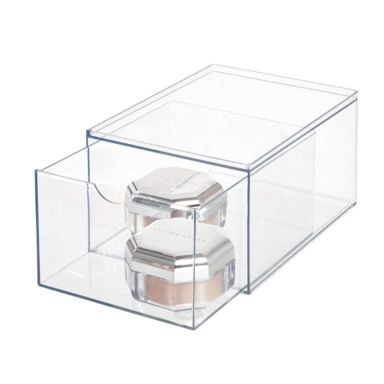 RPET Stackable Pull-Out Drawer Organizer Bin, Clear C2231