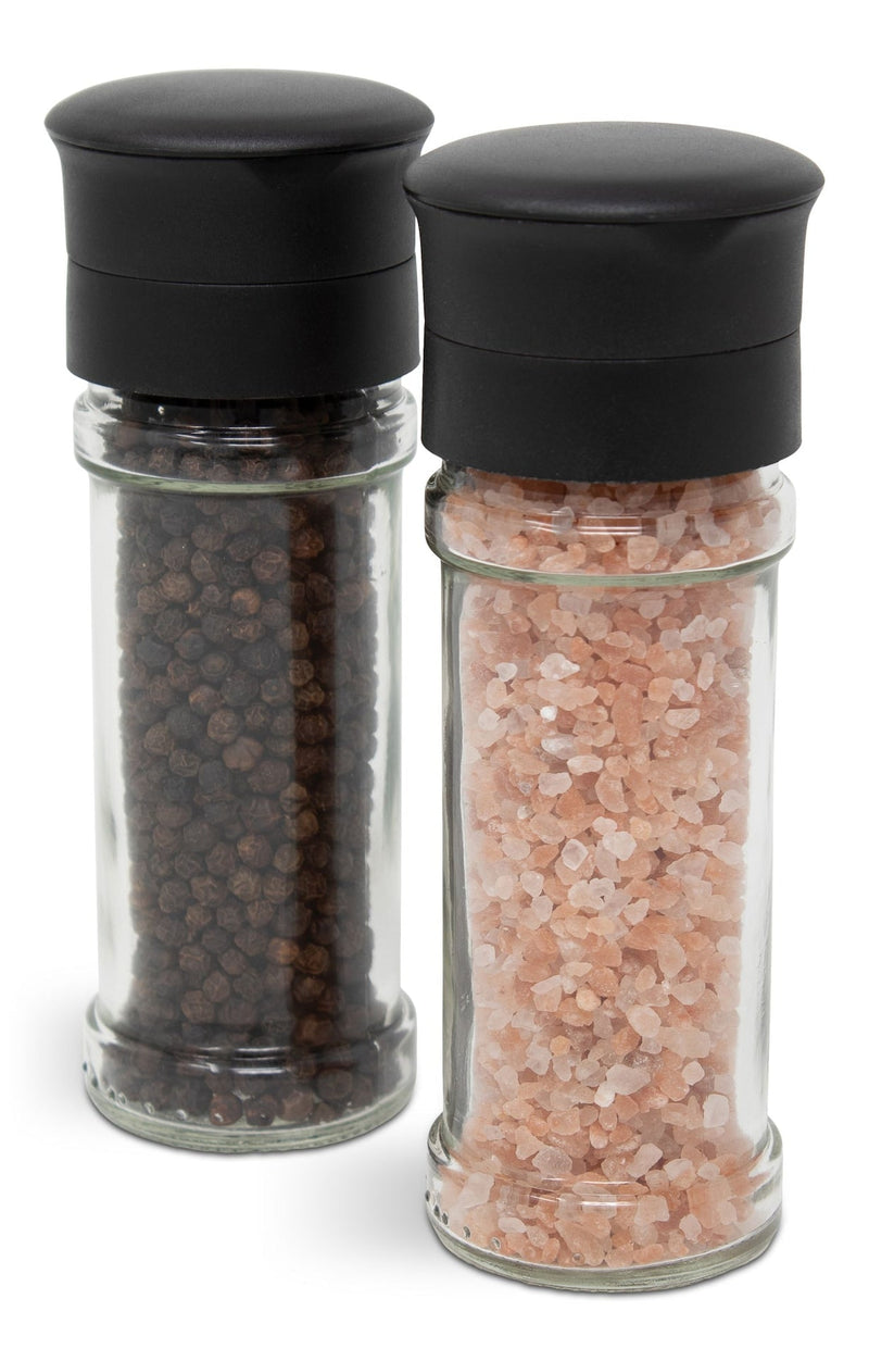 Glass Salt & Pepper Grinder Mill Set, Pre-Filled, 5.2-in, 2-pc M5479