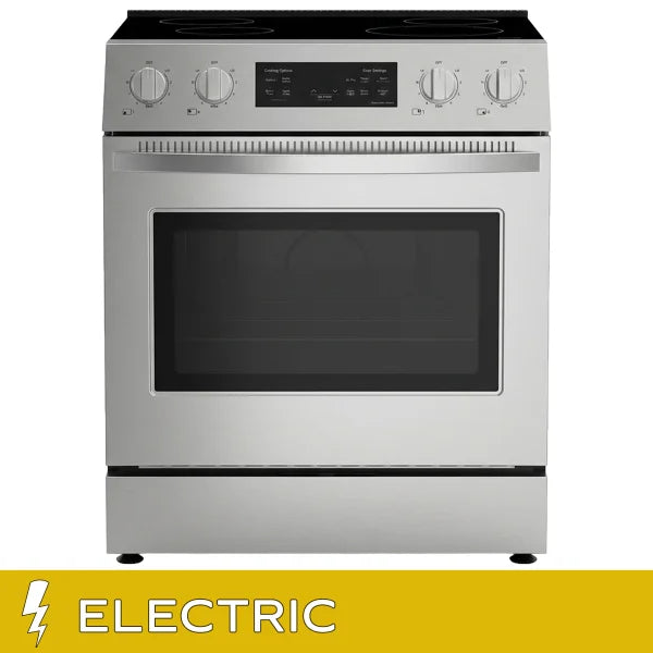 30 in. 5 cu ft. Stainless Steel Front Control Electric Range with Air Fry and True Convection D0664