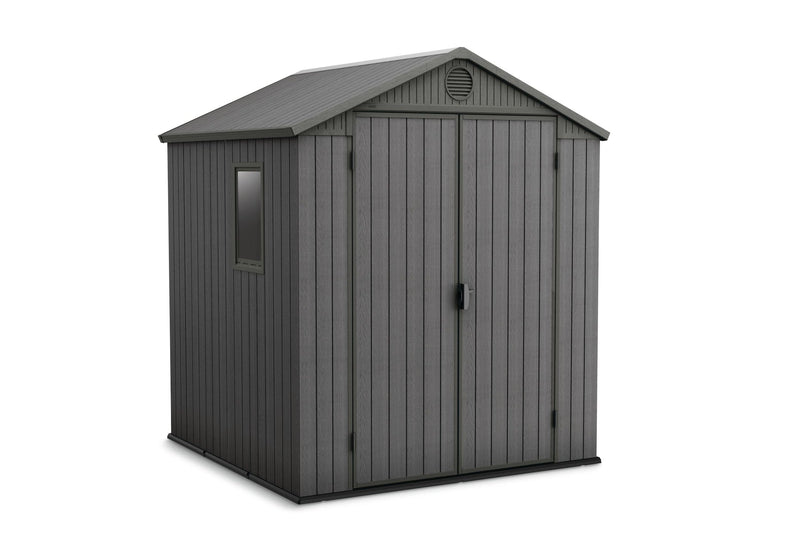 Darwin Outdoor Storage Shed, Grey, 6-ft x 6-ft Q0820