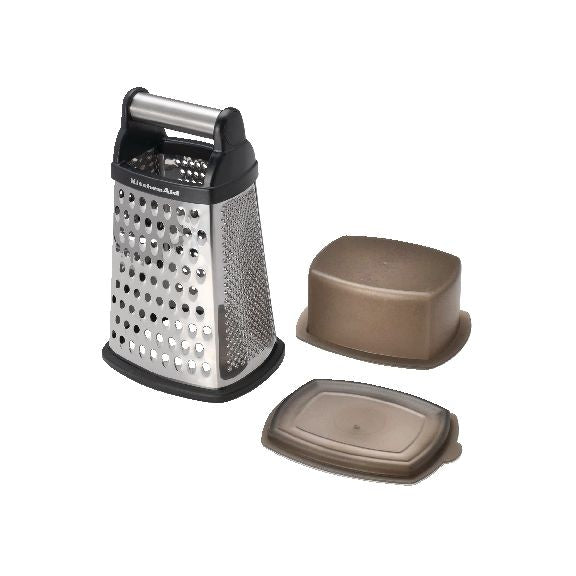 Stainless Steel Boxed Grater with Bottom Container Q7917