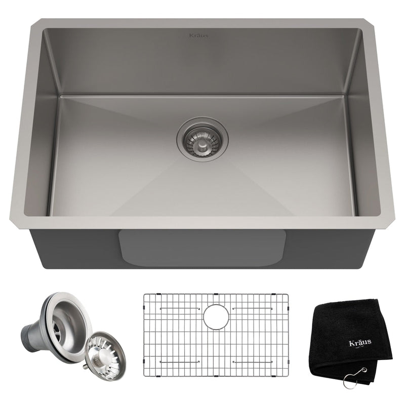 Standard PRO Undermount Stainless Steel Single Bowl Kitchen Sink, 28x19x10-in Y693