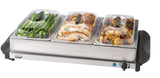 3-Tier Buffet Server/Food Warmer with Warming Tray, Stainless Steel, 300W