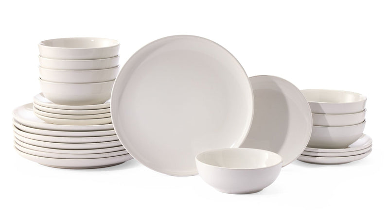 Essential Coupe Stoneware Dinnerware Set, Serves 8, 24-pc, Bright White D5398