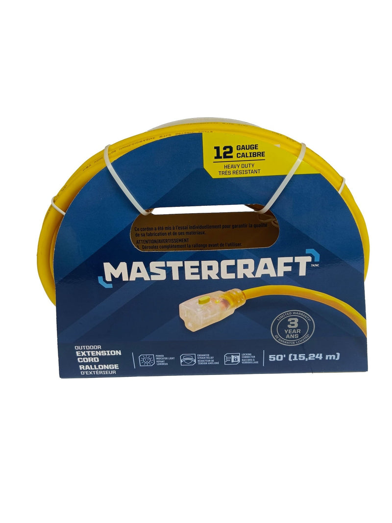 12/3 Outdoor Extension Cord with Lighted end & Locking Connector, Yellow U8875