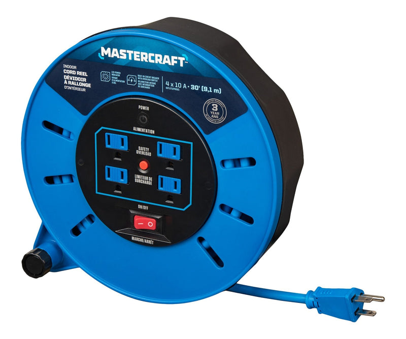 30-ft 10A Retractable Extension Cord Reel Y3923
