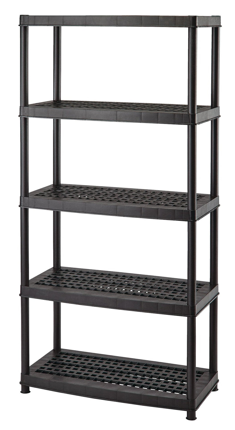 5-Shelf Resin/ Plastic Storage Rack/ Shelving Unit, 36 x 18 x 72-in L6246