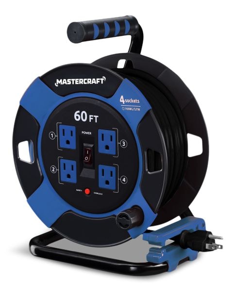 60-ft 10A Retractable Extension Cord Reel F4325