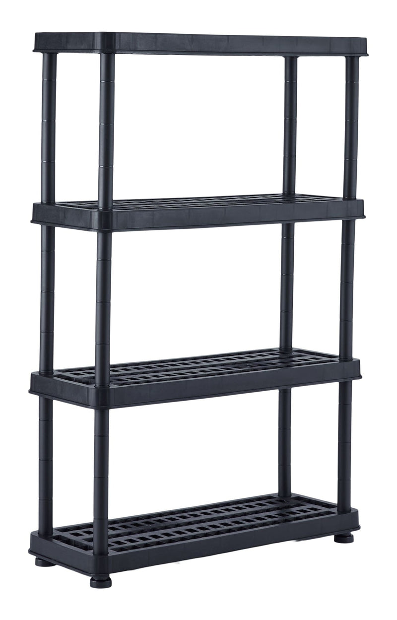 Adjustable 4-Shelf Resin/ Plastic Storage Rack/ Shelving Unit, 36 x 14 x 54.5-in E0432