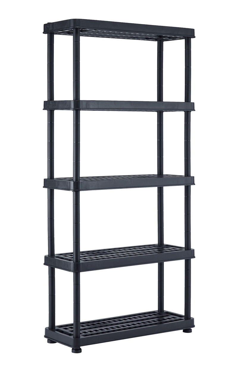Adjustable 5-Shelf Resin/ Plastic Storage Rack/ Shelving Unit, 36 x 14 x 72-in F9344