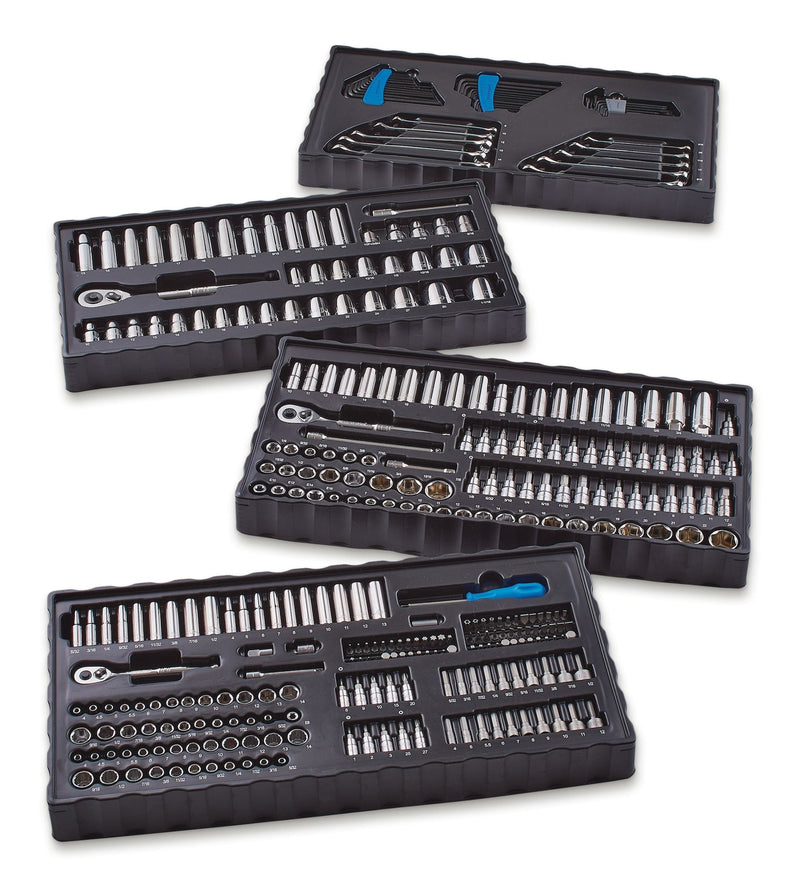Socket Set, 350-pc, SAE / Metric, CRV, Nickel-Chrome Plating Q1515