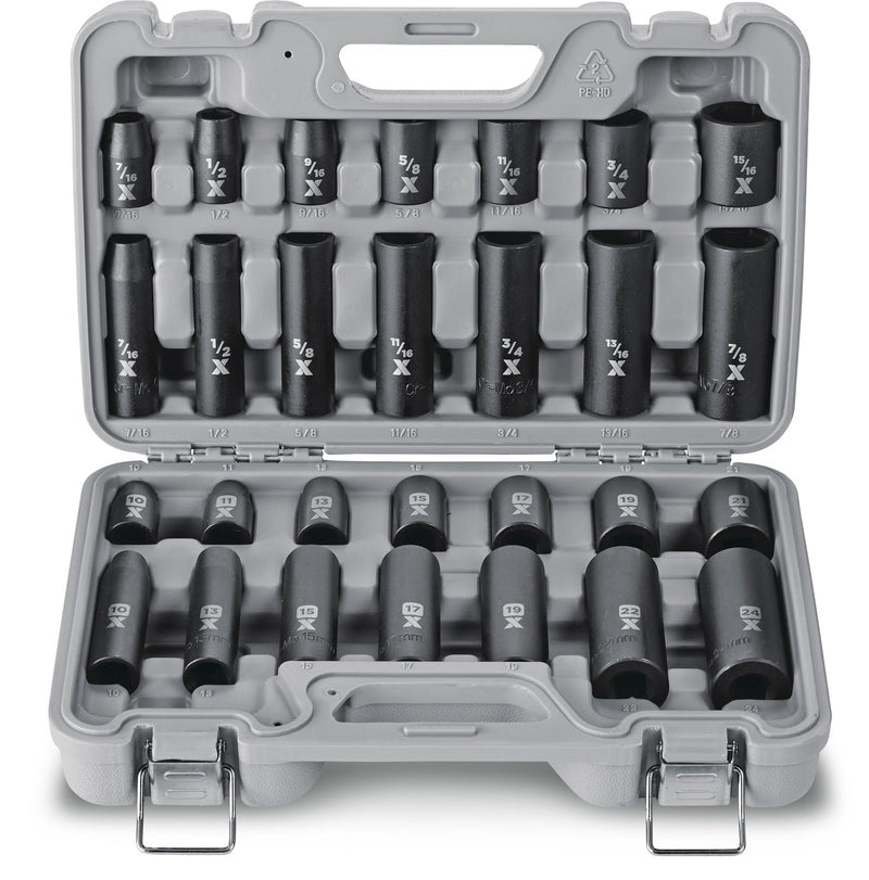 1/2-in Drive Professional Grade Impact Socket Set, 28-pc, CRMO J5177