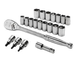 21 Piece 1/2" Drive Metric Socket Set