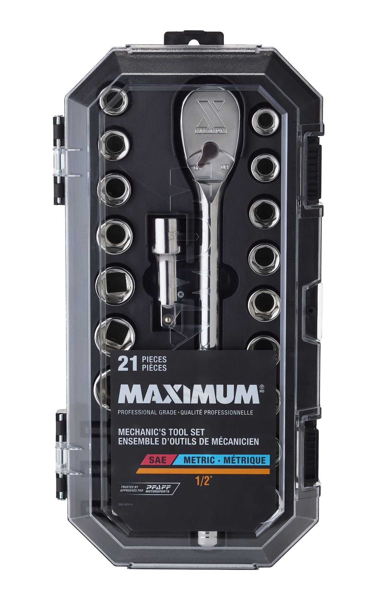 21 Piece 1/2" Drive Metric Socket Set