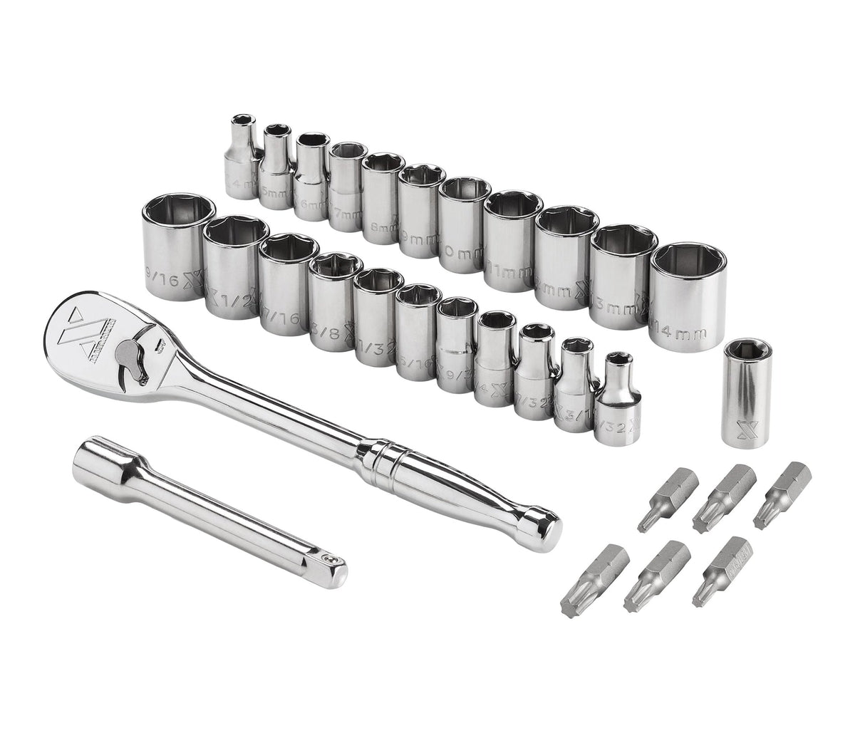 31 Piece 1/4" Drive Metric Socket Set