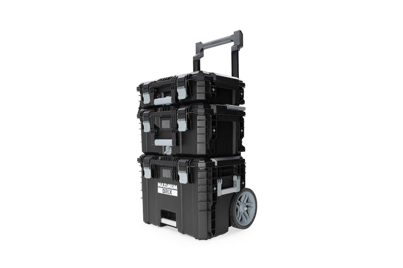Brix Modular Portable Toolbox/Tool Storage System with Wheels, IP65, 23-in x 19-in x 33-in, 3-pc F2665