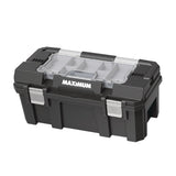 Heavy-Duty Plastic Tool Box with Removable Tray & Organizer, 22-in, Black