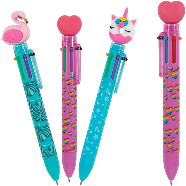 Pen With Fun Toppers, Assorted Colours E1056