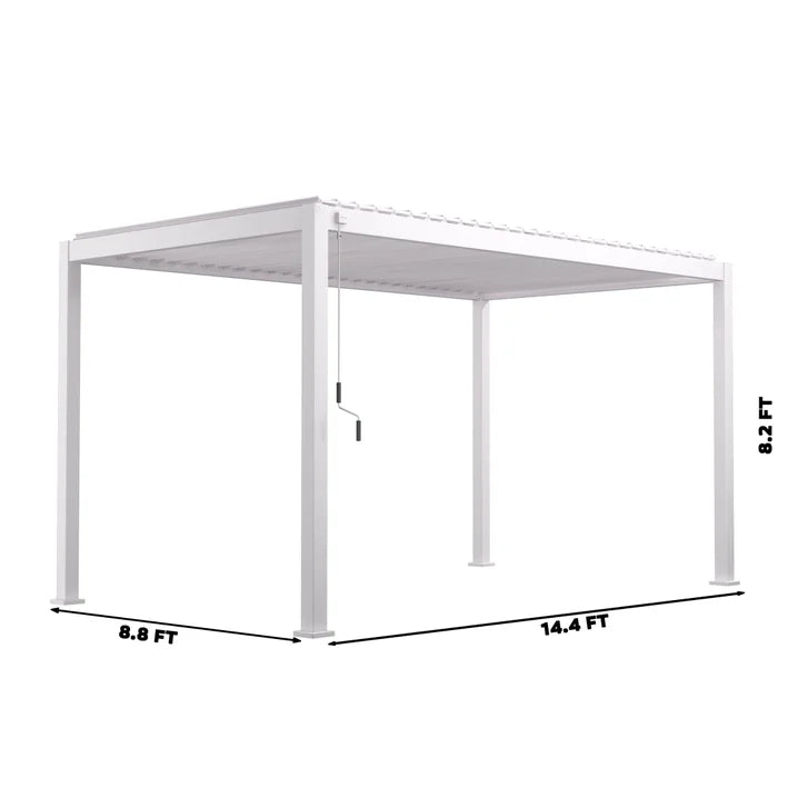 Mirador 8.8 ft. x 14.4 ft. Adjustable Louvered Aluminum Pergola Z9680
