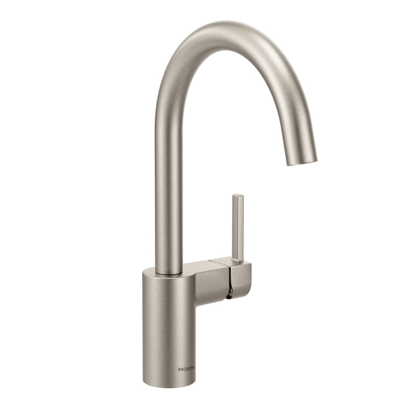Align Single Handle High Arc Modern Pull Down Sprayer Kitchen Faucet, Stainless Steel G4185