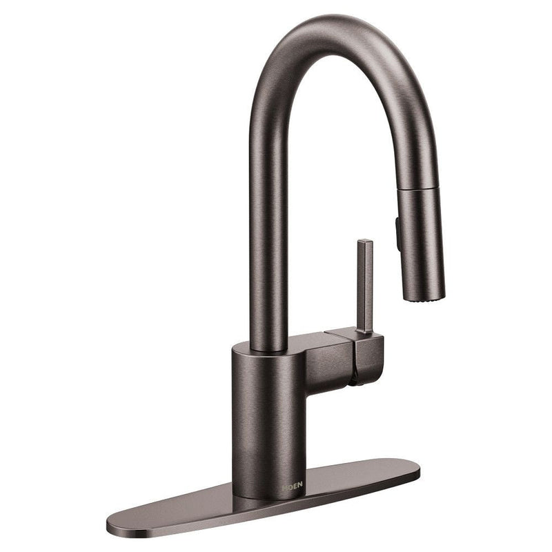 Align Single Handle High Arc Pull Down Spot-Resist Sprayer Kitchen Faucet with Power Clean, Black Stainless Steel P5601