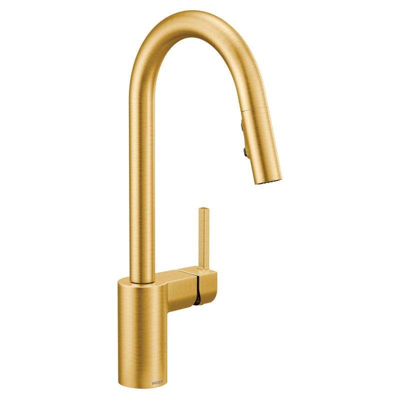 Align Single Handle High Arc Pull Down Sprayer Kitchen Faucet, Brushed Gold X0775