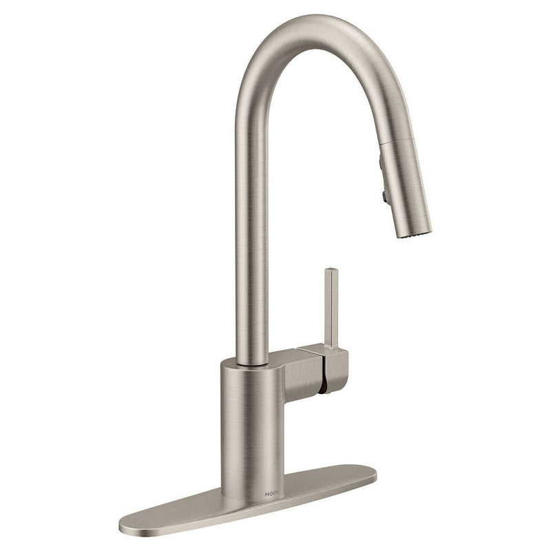 Align Single Handle Modern Pull Down Sprayer Kitchen Faucet with Reflex & Power Clean, Stainless Steel E2488