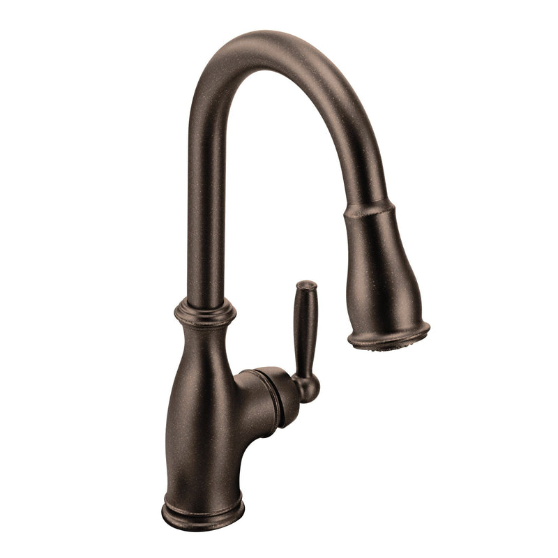 Brantford Single Handle High Arc Pull Down Kitchen Faucet with Power Clean, Oil Rubbed Bronze X1446