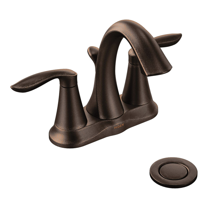 Eva Double Handle High Arc 4-in Centerset Bathroom Sink Faucet, WaterSense Certified, Oil Rubbed Bronze V4977